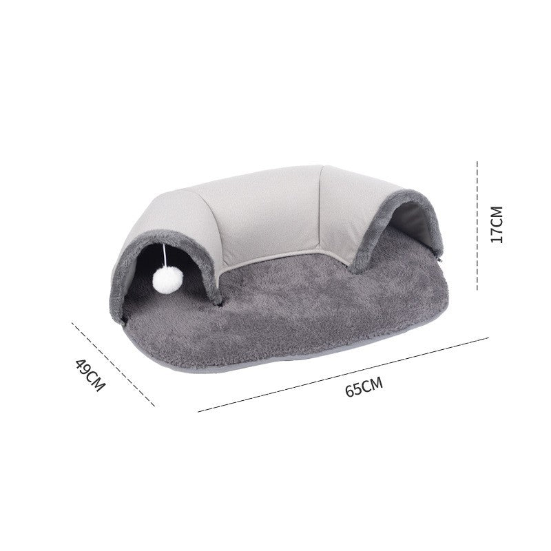 KFX-7727805 Cozy Plush Cat Tunnel - Autumn & Winter Cat Nest in Two Sizes