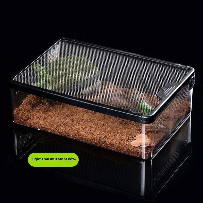KFX-7730109 Transparent Climbing Crawler Box for Turtles, Hamsters, and Snakes with Anti-Escape Design