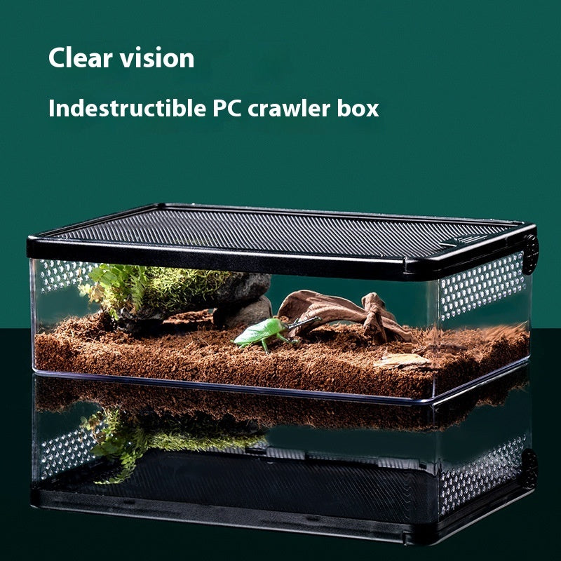 KFX-7730109 Transparent Climbing Crawler Box for Turtles, Hamsters, and Snakes with Anti-Escape Design