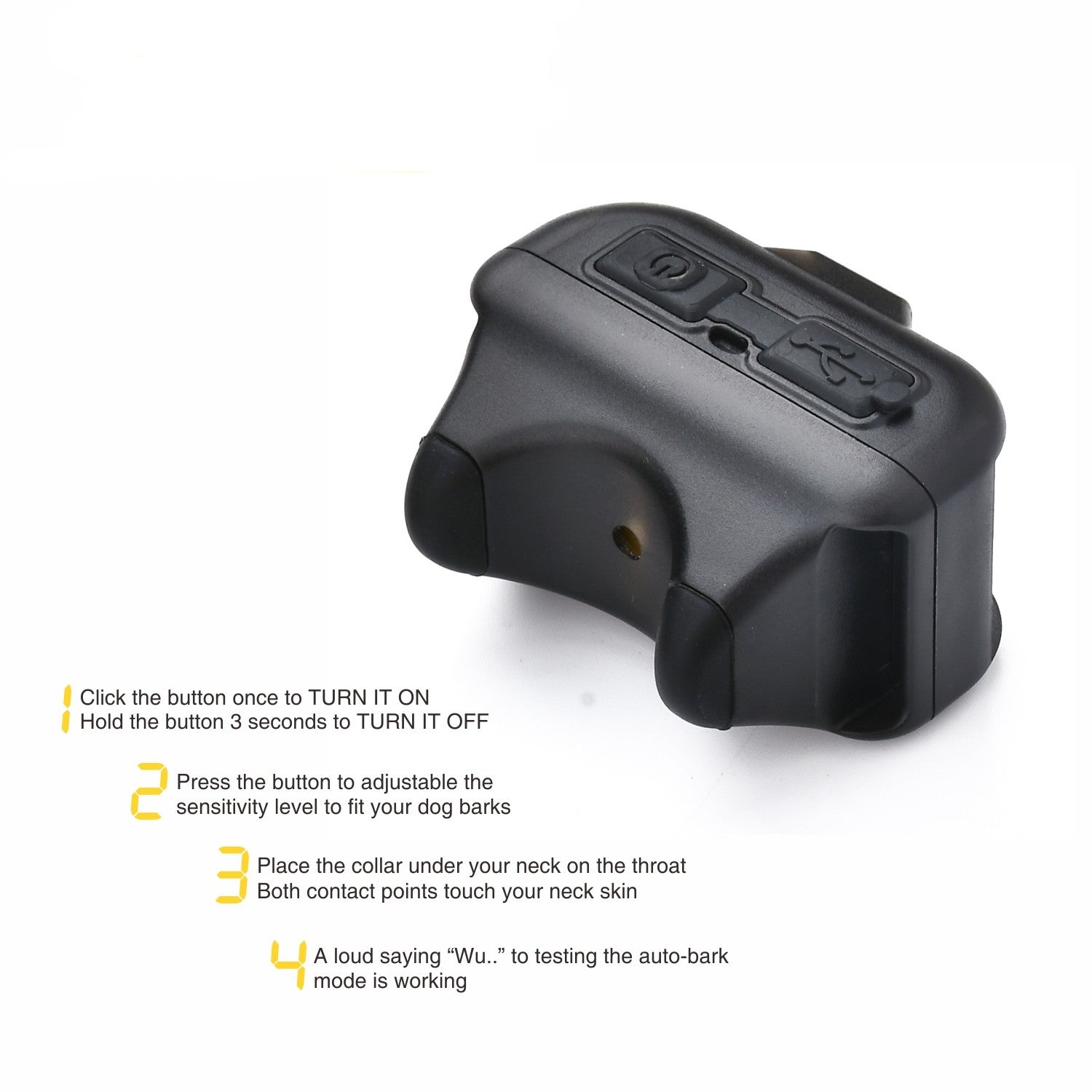 KFX-7730493 Adjustable Automatic Bark Control Collar for Small to Large Dogs, Beep & Shock Modes, 5 Sensitivity Levels, Test Light Included