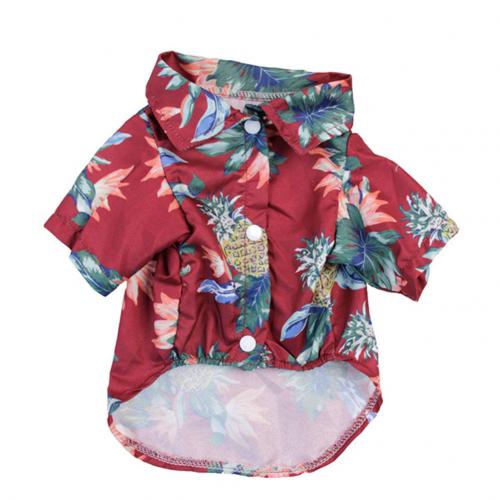 KFX-7730877 Hawaiian-Inspired Summer Beach Shirt for Dogs - Casual Pet Apparel in Various Colors and Sizes