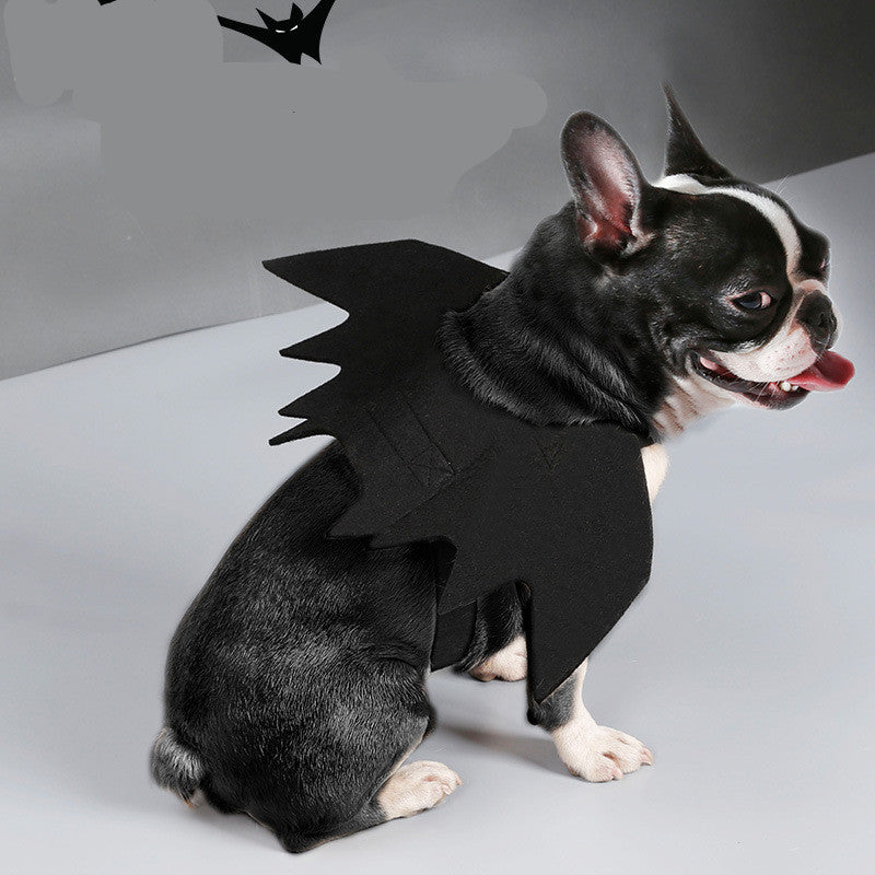KFX-7732669 Cool Black Felt Dog Bat Wings Costume Accessory with Adjustable Velcro Straps