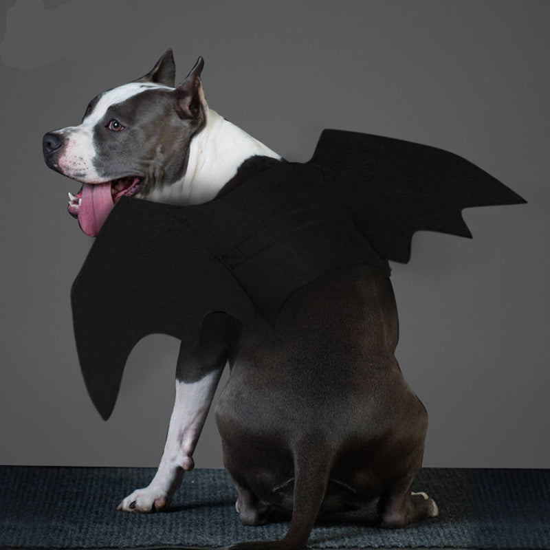 KFX-7732669 Cool Black Felt Dog Bat Wings Costume Accessory with Adjustable Velcro Straps