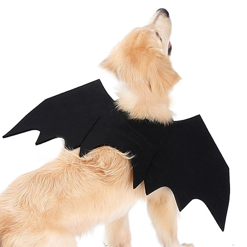 KFX-7732669 Cool Black Felt Dog Bat Wings Costume Accessory with Adjustable Velcro Straps