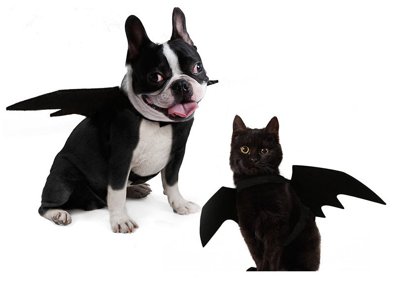 KFX-7732669 Cool Black Felt Dog Bat Wings Costume Accessory with Adjustable Velcro Straps