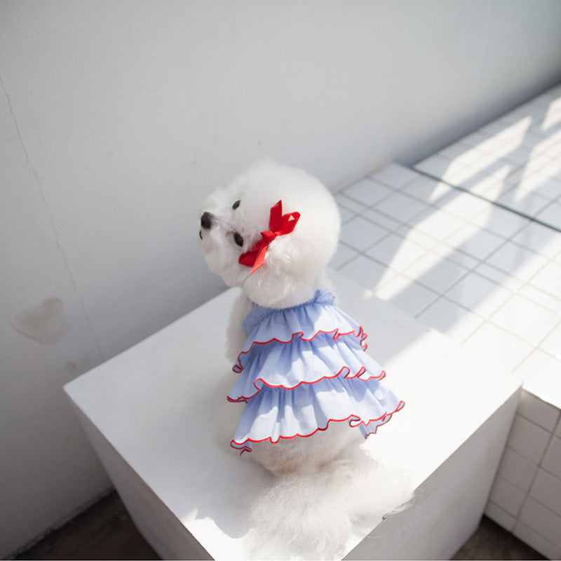 KFX-7735869 Summer Cartoon Pet Suspender Skirt Dress for Dogs in Multiple Sizes