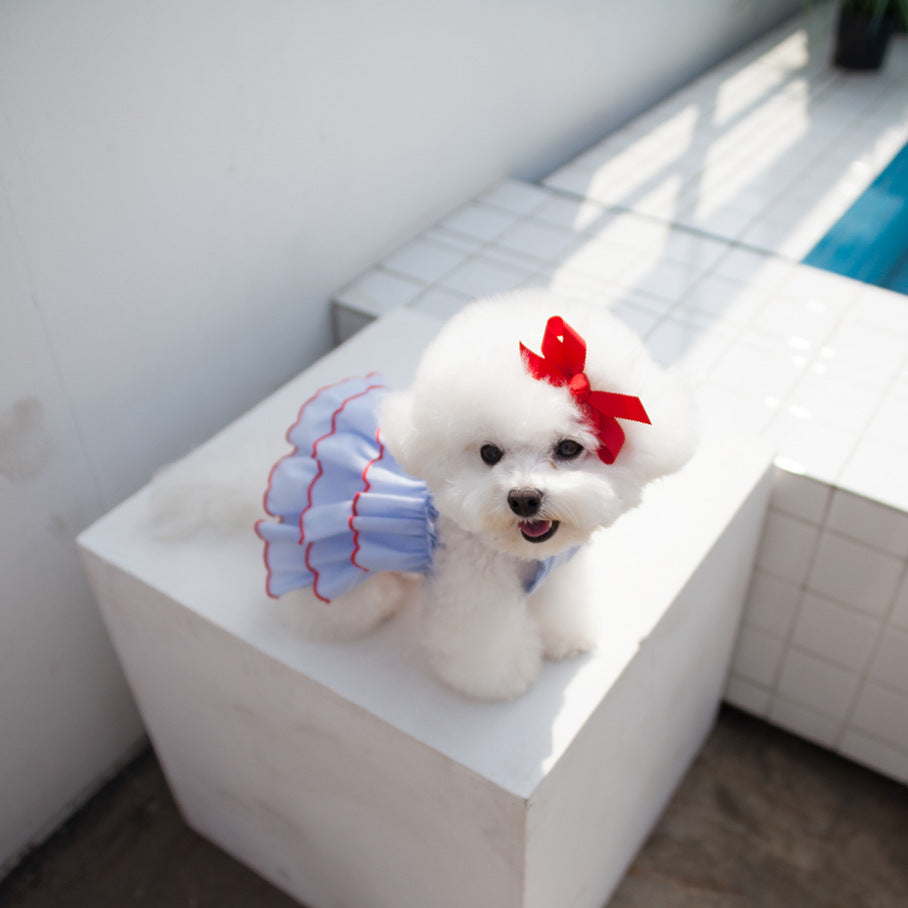 KFX-7735869 Summer Cartoon Pet Suspender Skirt Dress for Dogs in Multiple Sizes
