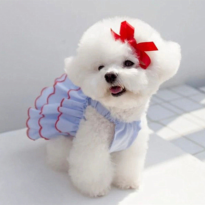 KFX-7735869 Summer Cartoon Pet Suspender Skirt Dress for Dogs in Multiple Sizes