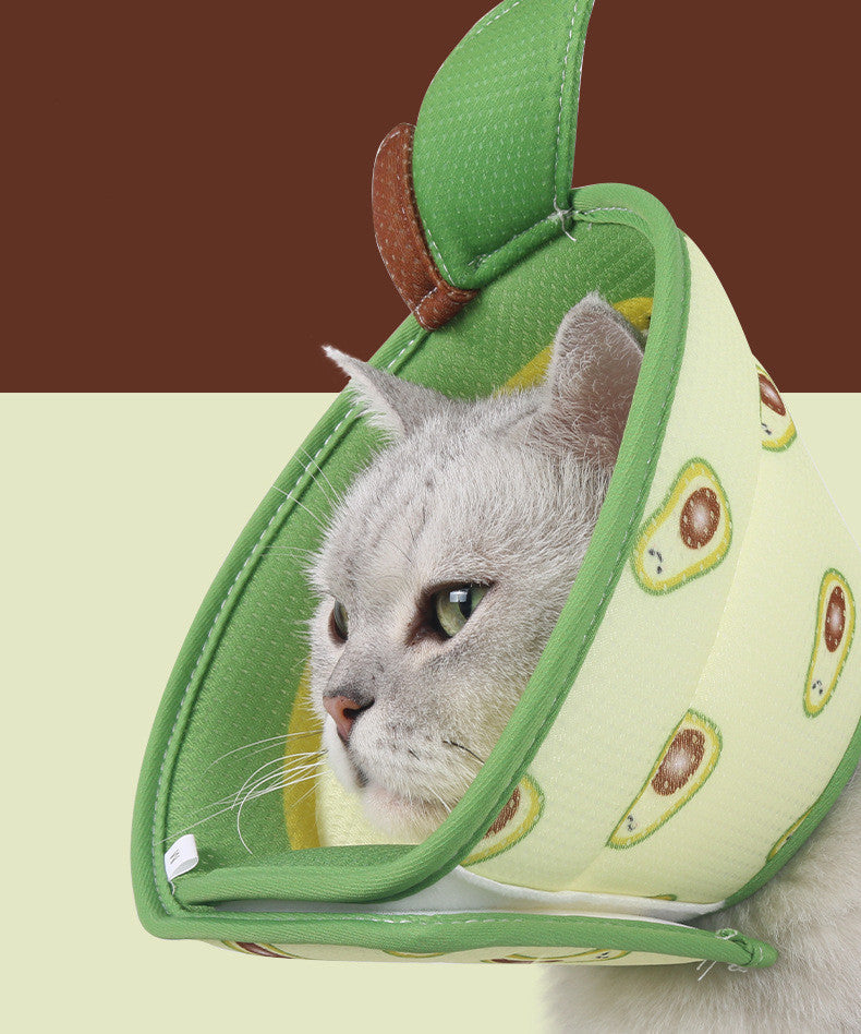 KFX-7736253 Cartoon Mesh Breathable Collar for Pets in Avocado, Akita, and Yellow Duck Designs