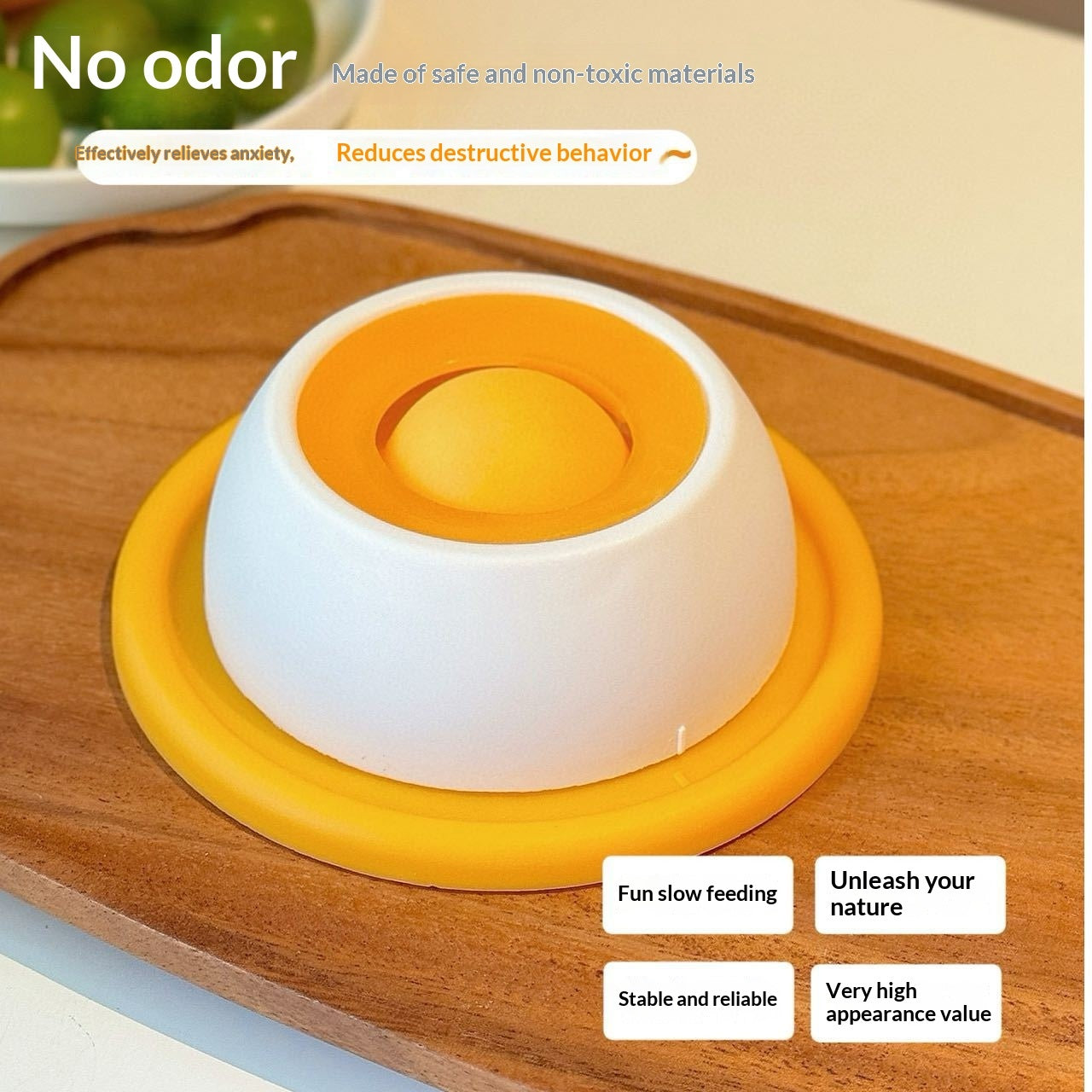 KFX-7736893 Anti-Spill Slow Feeder Cat Toy - Chew-Resistant Treat Dispenser for Boredom Relief