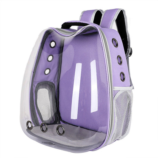 KFX-7737917 Transparent Cat Backpack with Cat Ears – Portable Pet Carrier for Travel and Outings, Durable Zipper Closure, Various Colors