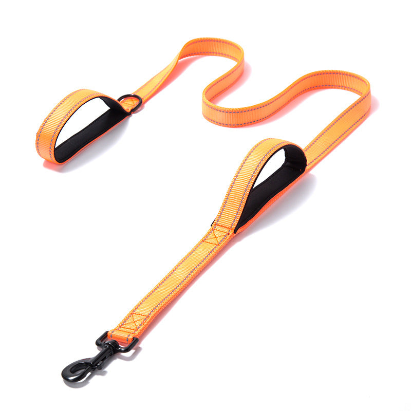 KFX-7738045 Reflective Nylon Dog Leash - Double Thickened, 150cm Length, 2.5cm Width, Multiple Colors Available