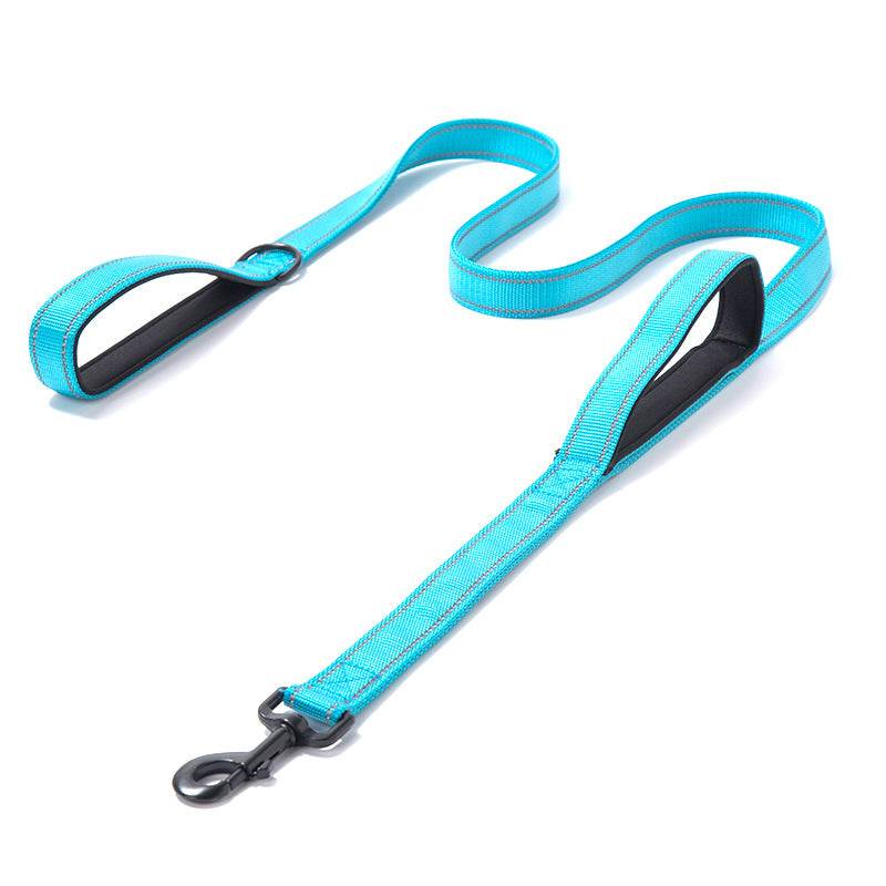 KFX-7738045 Reflective Nylon Dog Leash - Double Thickened, 150cm Length, 2.5cm Width, Multiple Colors Available