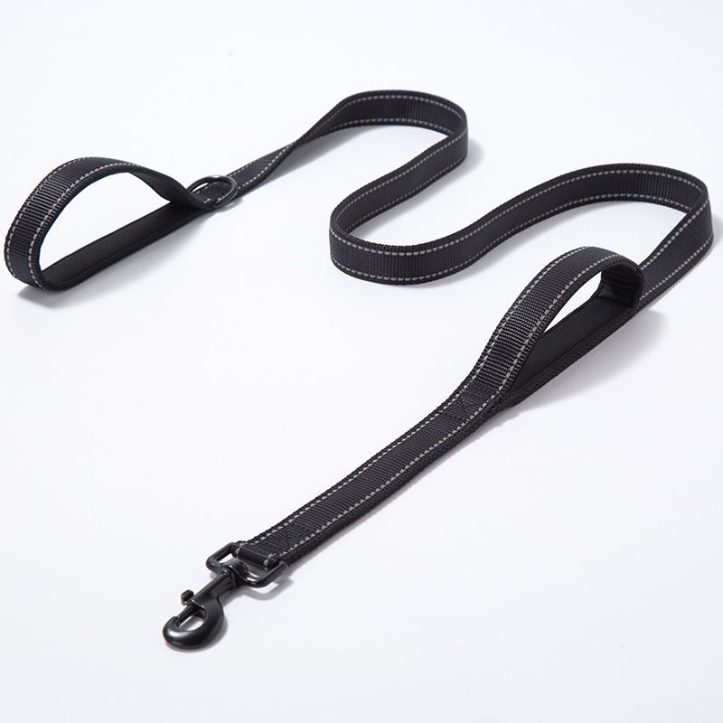 KFX-7738045 Reflective Nylon Dog Leash - Double Thickened, 150cm Length, 2.5cm Width, Multiple Colors Available