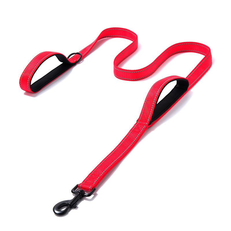 KFX-7738045 Reflective Nylon Dog Leash - Double Thickened, 150cm Length, 2.5cm Width, Multiple Colors Available