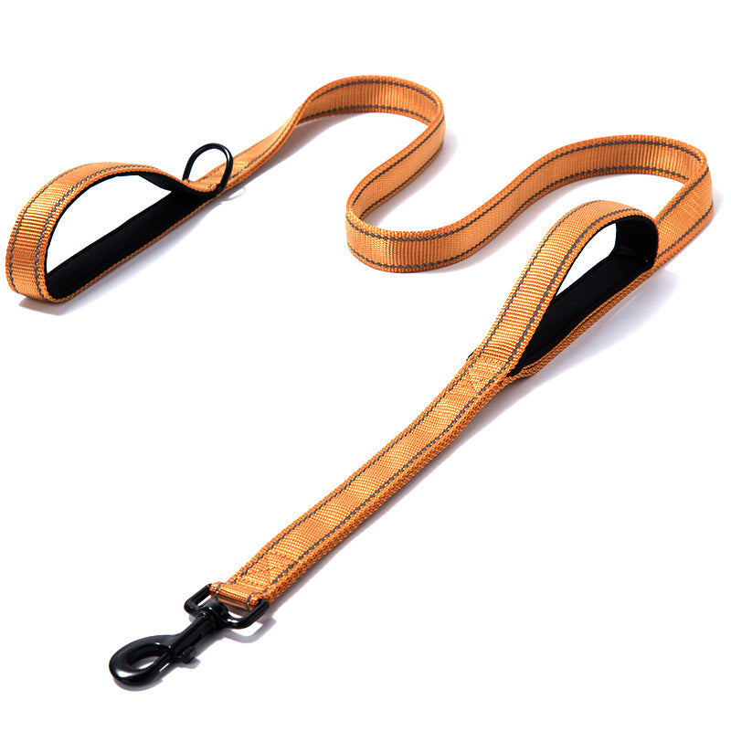 KFX-7738045 Reflective Nylon Dog Leash - Double Thickened, 150cm Length, 2.5cm Width, Multiple Colors Available