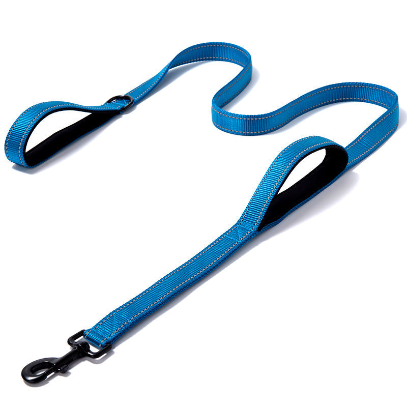 KFX-7738045 Reflective Nylon Dog Leash - Double Thickened, 150cm Length, 2.5cm Width, Multiple Colors Available
