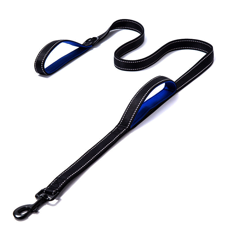KFX-7738045 Reflective Nylon Dog Leash - Double Thickened, 150cm Length, 2.5cm Width, Multiple Colors Available