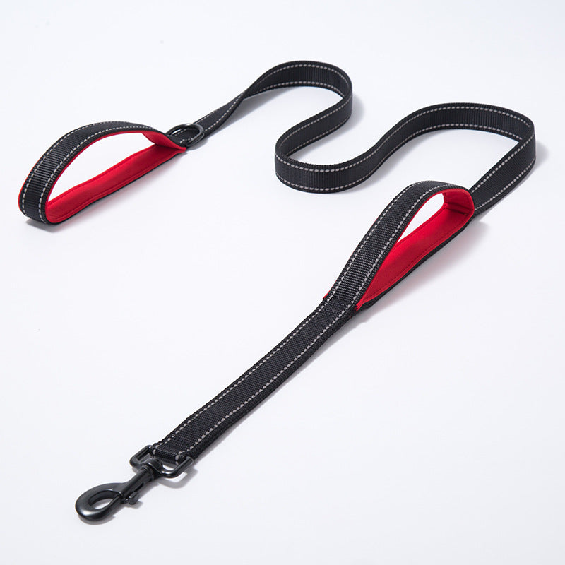 KFX-7738045 Reflective Nylon Dog Leash - Double Thickened, 150cm Length, 2.5cm Width, Multiple Colors Available