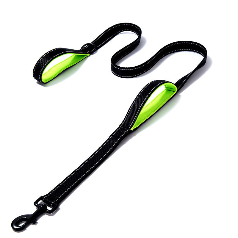 KFX-7738045 Reflective Nylon Dog Leash - Double Thickened, 150cm Length, 2.5cm Width, Multiple Colors Available