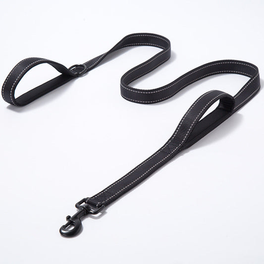 KFX-7738045 Reflective Nylon Dog Leash - Double Thickened, 150cm Length, 2.5cm Width, Multiple Colors Available