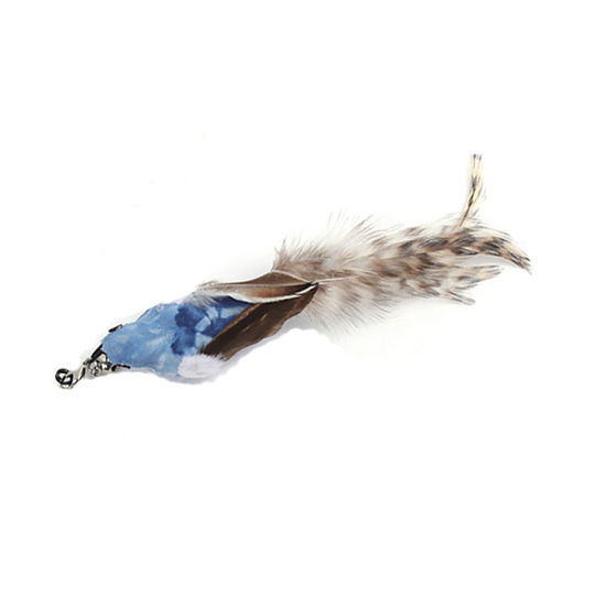KFX-7739069 Long Elastic Steel Wire Feather Cat Toy with Suction Cup Attachment