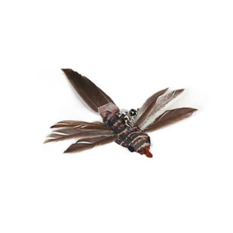 KFX-7739069 Long Elastic Steel Wire Feather Cat Toy with Suction Cup Attachment