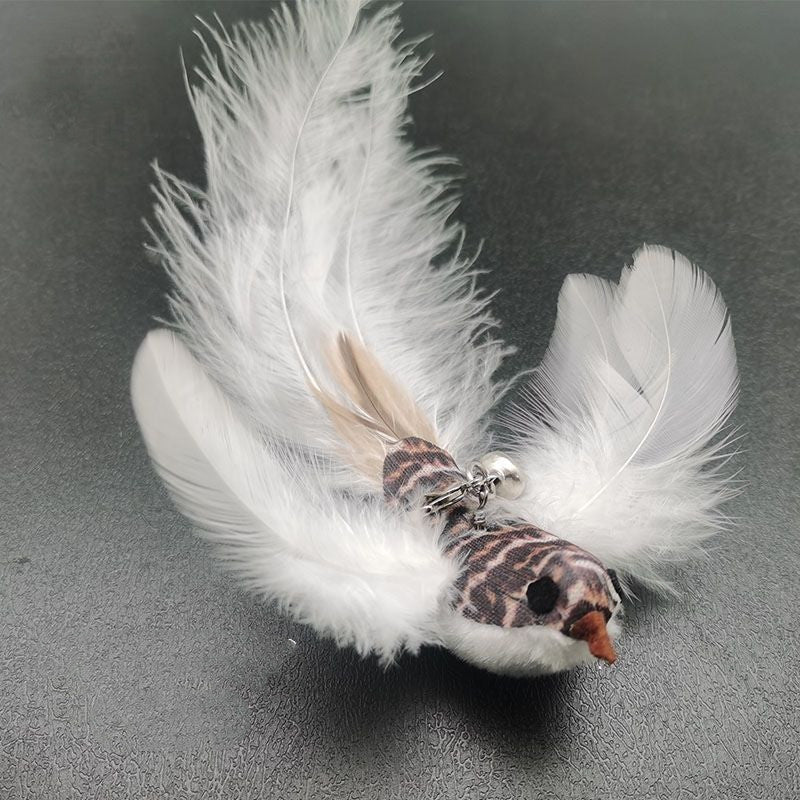 KFX-7739069 Long Elastic Steel Wire Feather Cat Toy with Suction Cup Attachment