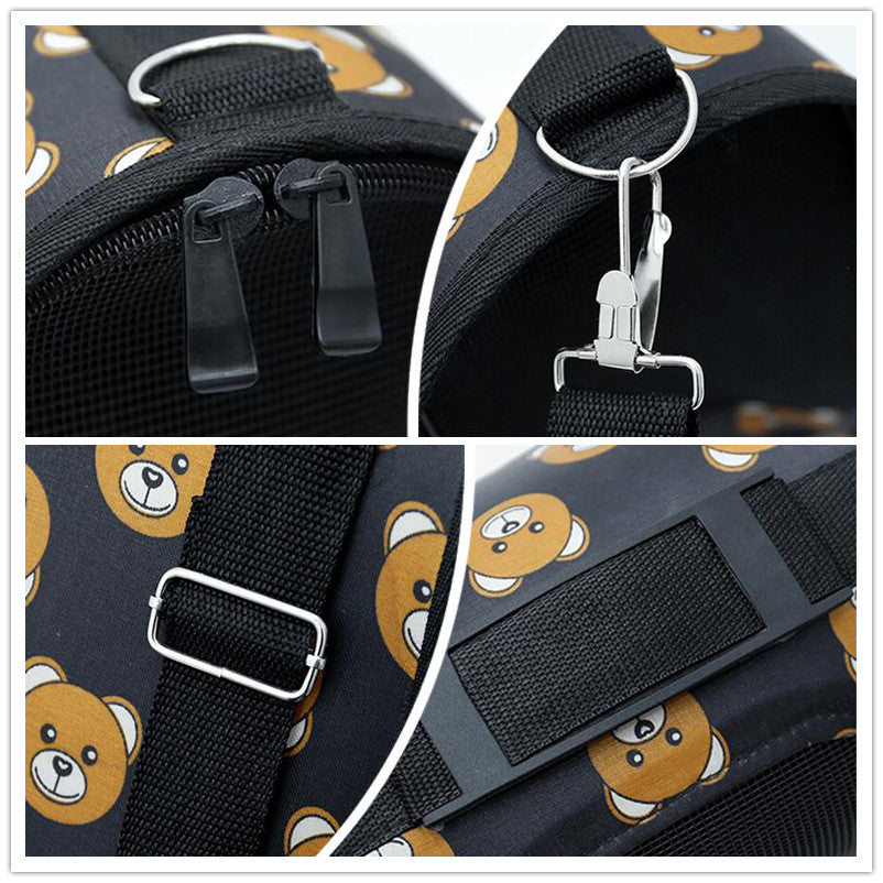 KFX-7740477 Cartoon Diagonal Pet Carrier Bag in Oxford Material - Sizes S, M, L Available