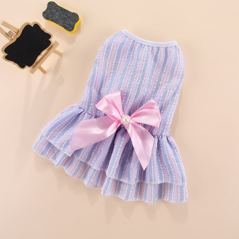 KFX-7740605 Vertical Striped Pet Skirt in Multiple Colors for Cats and Dogs