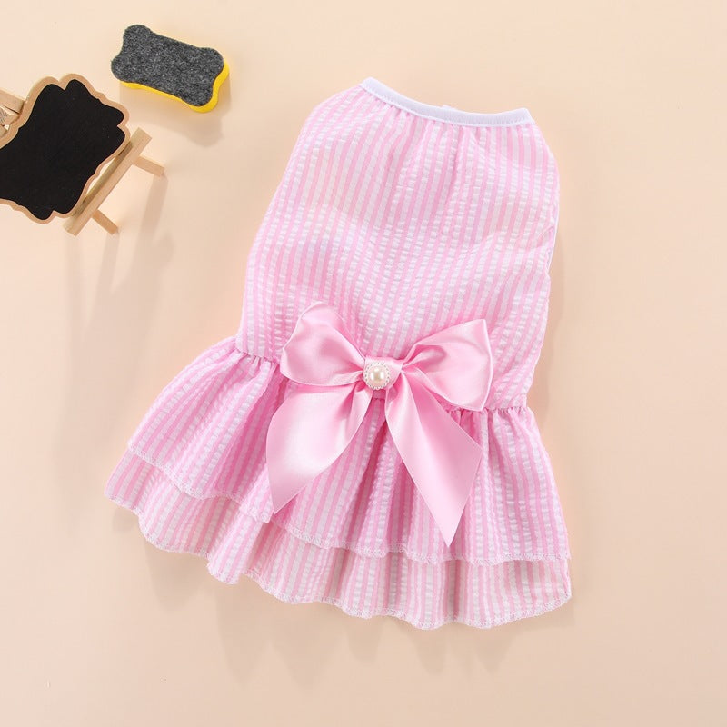 KFX-7740605 Vertical Striped Pet Skirt in Multiple Colors for Cats and Dogs