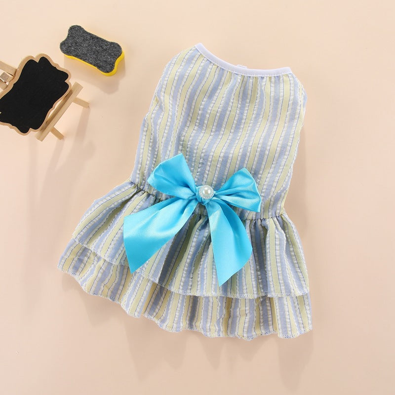 KFX-7740605 Vertical Striped Pet Skirt in Multiple Colors for Cats and Dogs