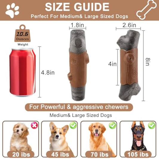KFX-7741501 Indestructible Dog Chew Toy for Aggressive Chewers - Large Size with Bacon Flavor, Durable Nylon Design