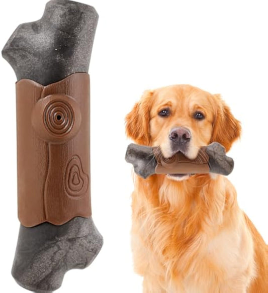 KFX-7741501 Indestructible Dog Chew Toy for Aggressive Chewers - Large Size with Bacon Flavor, Durable Nylon Design