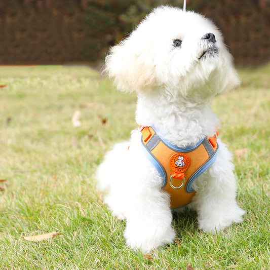 KFX-7743293 Reflective Soft Suede Dog Harness and Leash Set in Multiple Colors and Sizes