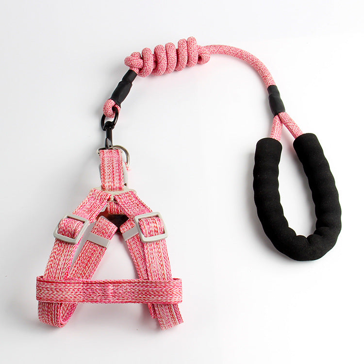 KFX-7743805 Nylon Pet Chest Traction Rope with Comfortable Handle and Metal Buckle