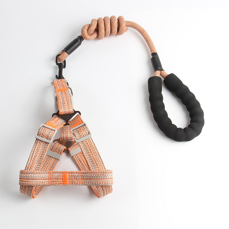 KFX-7743805 Nylon Pet Chest Traction Rope with Comfortable Handle and Metal Buckle