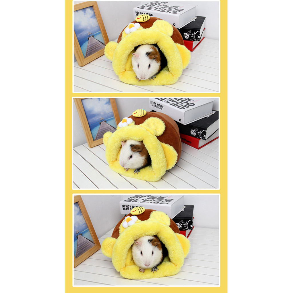KFX-7744061 Cozy Semi-Enclosed Pet Bed Nest in Short Plush - Size S