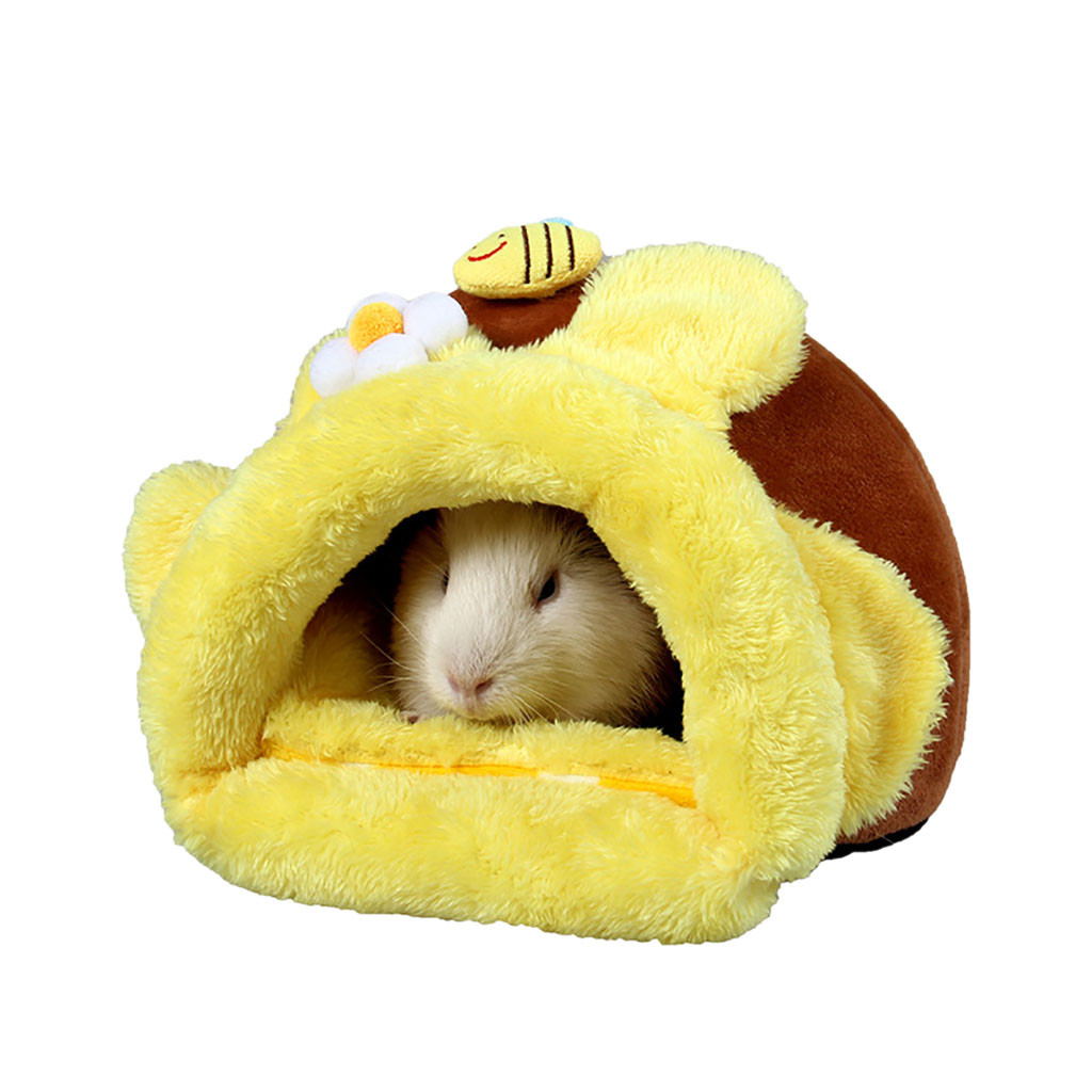 KFX-7744061 Cozy Semi-Enclosed Pet Bed Nest in Short Plush - Size S