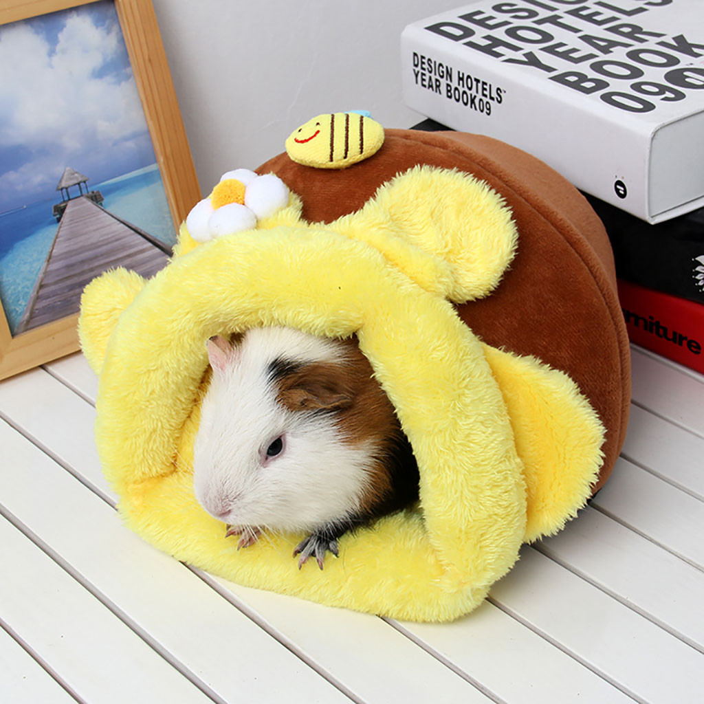 KFX-7744061 Cozy Semi-Enclosed Pet Bed Nest in Short Plush - Size S