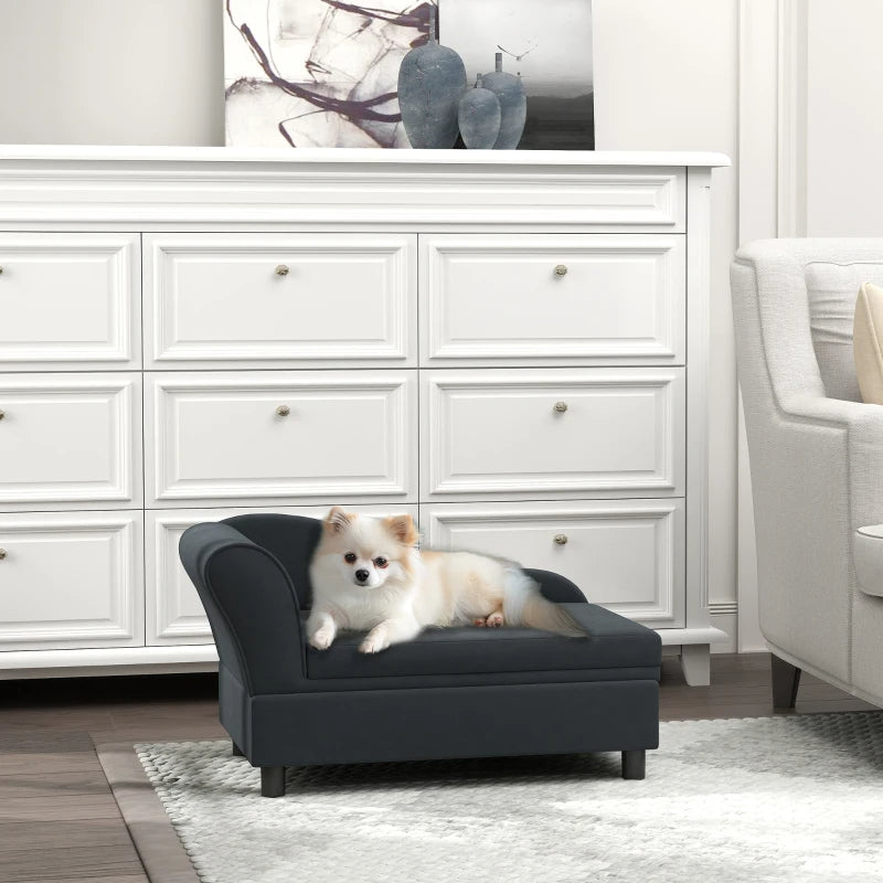 KFX-7745469 Modern Dark Gray Pet Sofa Bed with Hidden Storage for Small Dogs and Cats