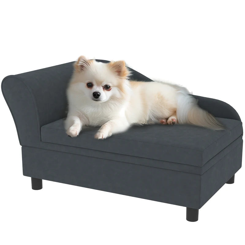 KFX-7745469 Modern Dark Gray Pet Sofa Bed with Hidden Storage for Small Dogs and Cats