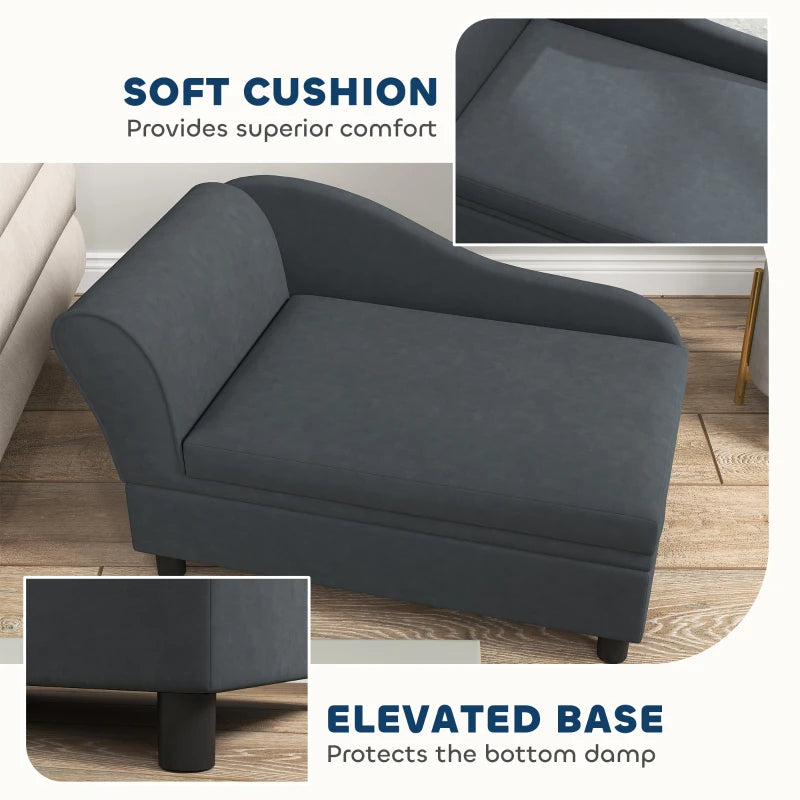KFX-7745469 Modern Dark Gray Pet Sofa Bed with Hidden Storage for Small Dogs and Cats