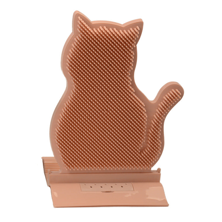 KFX-7745597 Cat Hair Removal and Massage Brush in Brown, Blue, and Pink - PE Material, 29cm x 21cm