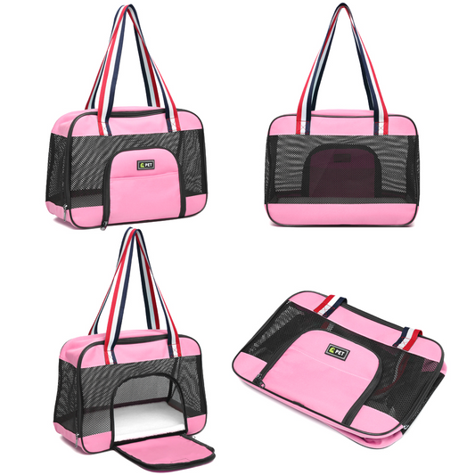 KFX-7746237 Foldable Breathable Pet Cat and Dog Travel Backpack - Oxford Shoulder Bag for Small Animals (Up to 13 kg)