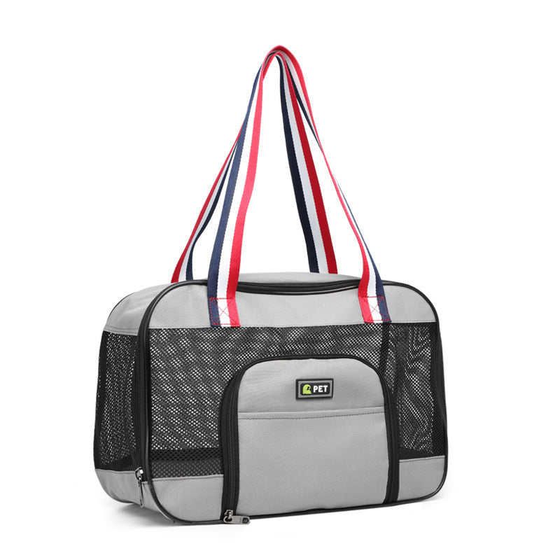 KFX-7746237 Foldable Breathable Pet Cat and Dog Travel Backpack - Oxford Shoulder Bag for Small Animals (Up to 13 kg)