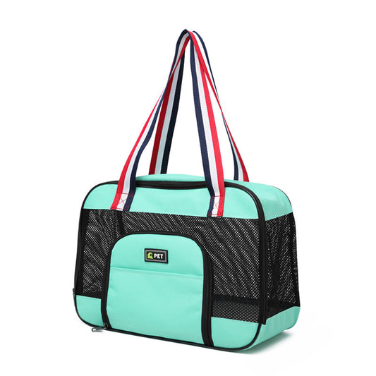 KFX-7746237 Foldable Breathable Pet Cat and Dog Travel Backpack - Oxford Shoulder Bag for Small Animals (Up to 13 kg)