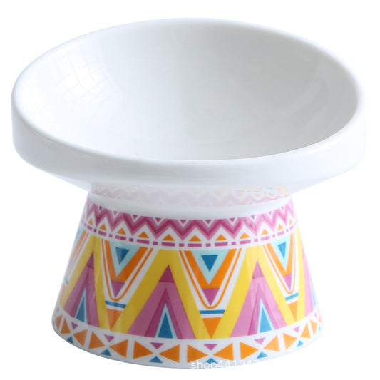 KFX-7749949 Ceramic Cat Bowl in Pink or Blue – Elegant Pet Food Dish and Decorative Ornament