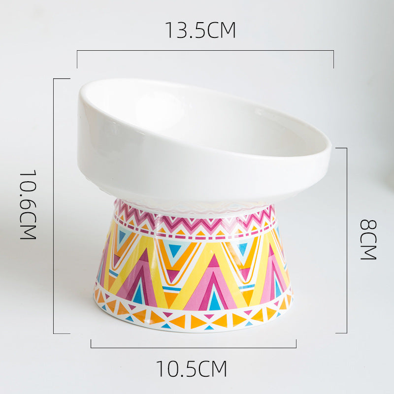 KFX-7749949 Ceramic Cat Bowl in Pink or Blue – Elegant Pet Food Dish and Decorative Ornament