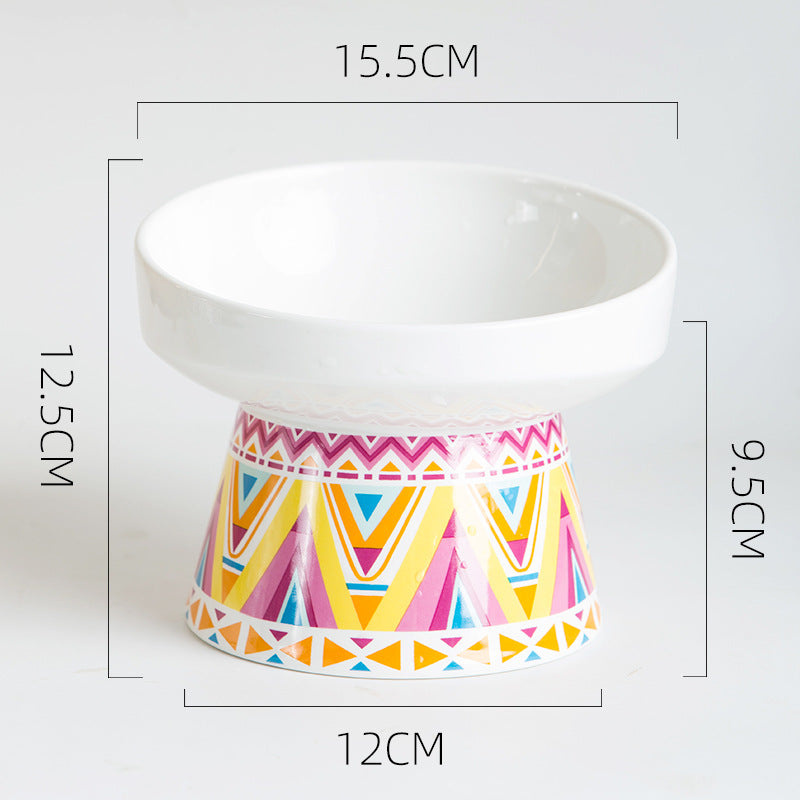 KFX-7749949 Ceramic Cat Bowl in Pink or Blue – Elegant Pet Food Dish and Decorative Ornament